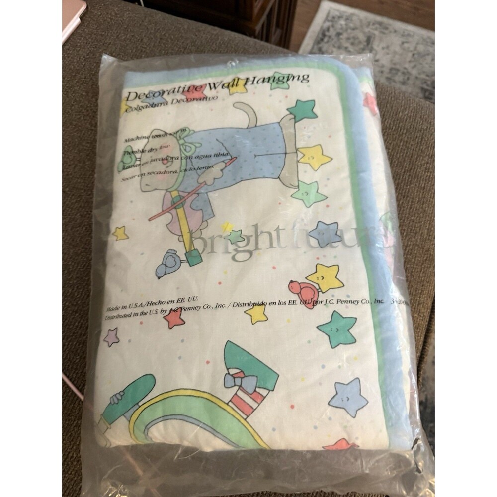 RARE HTF Bright Future Baby Nursery Wall Hanging Cat Stars Dog NEW In Package